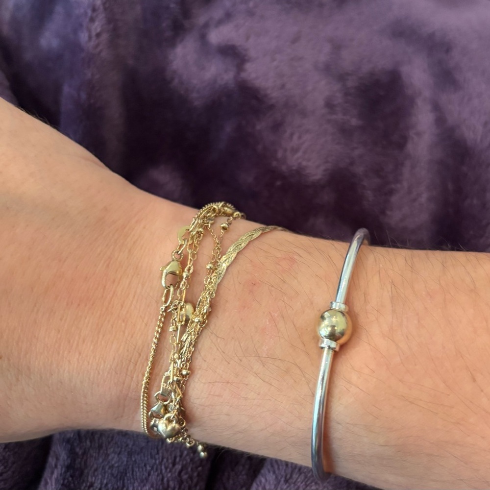 Sterling silver and 14k cape cod bracelet by Lestage - Picture 6 of 7